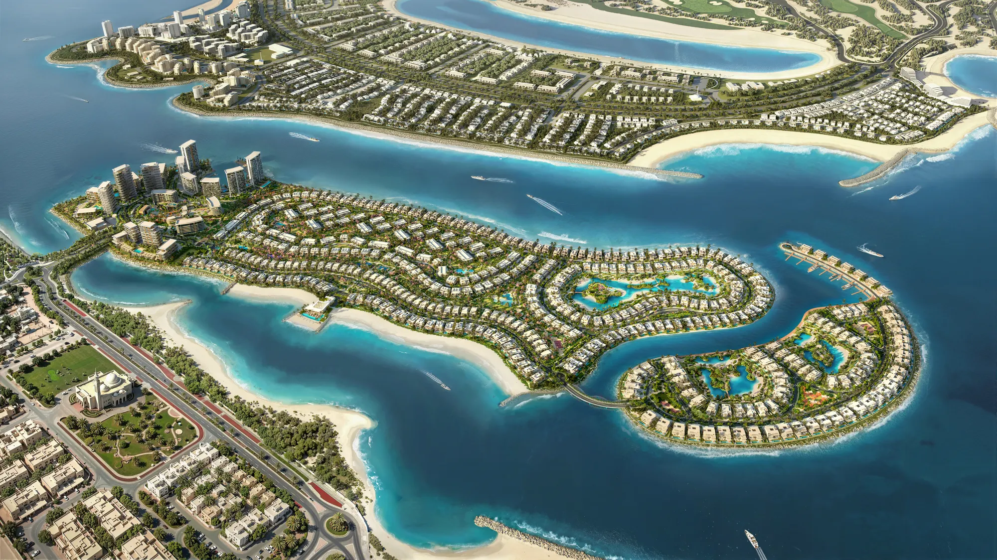 Dubai Islands aerial view, Bay Estates official render