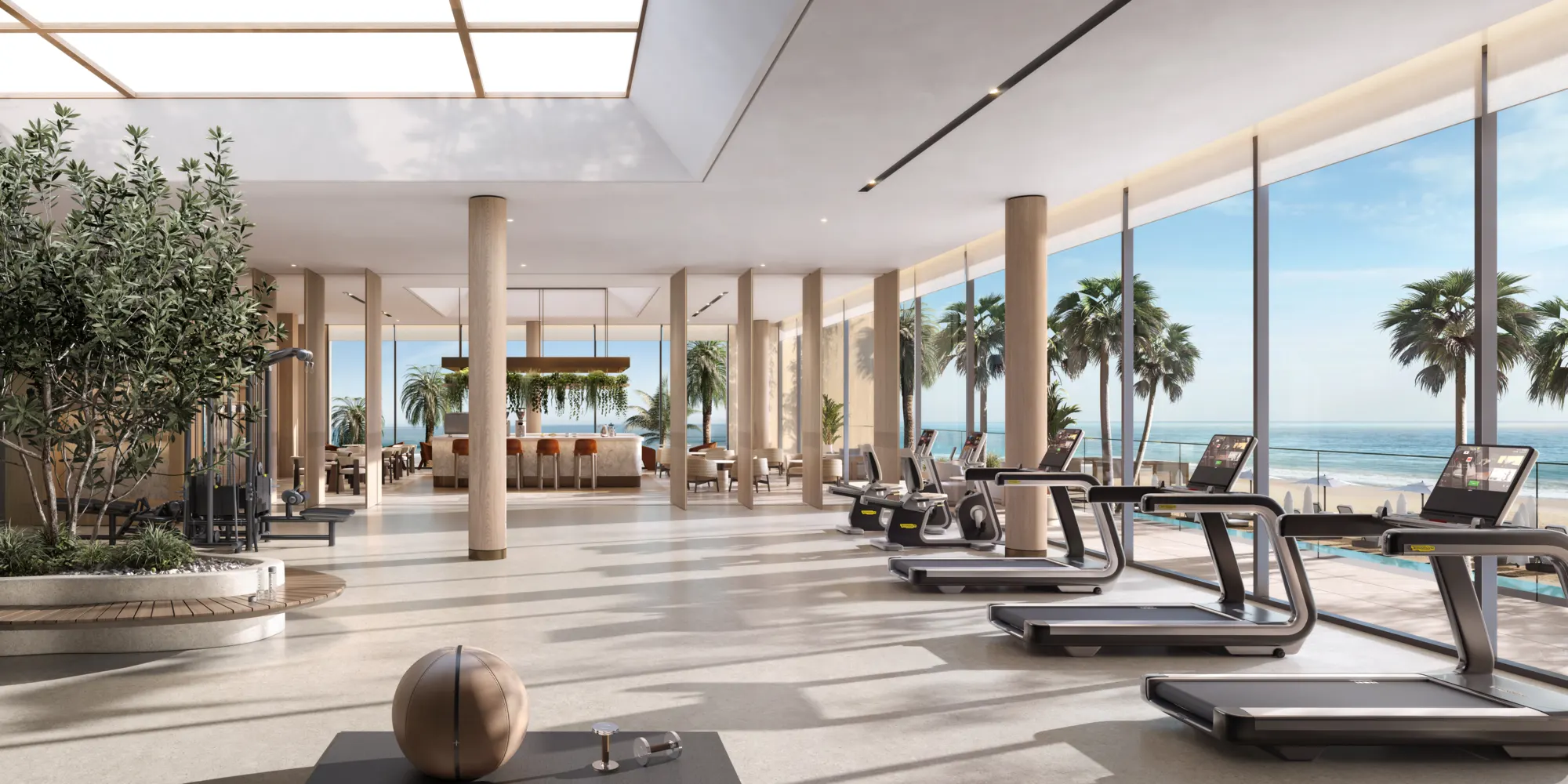 Gym & Café at Bay Estate, official developer render