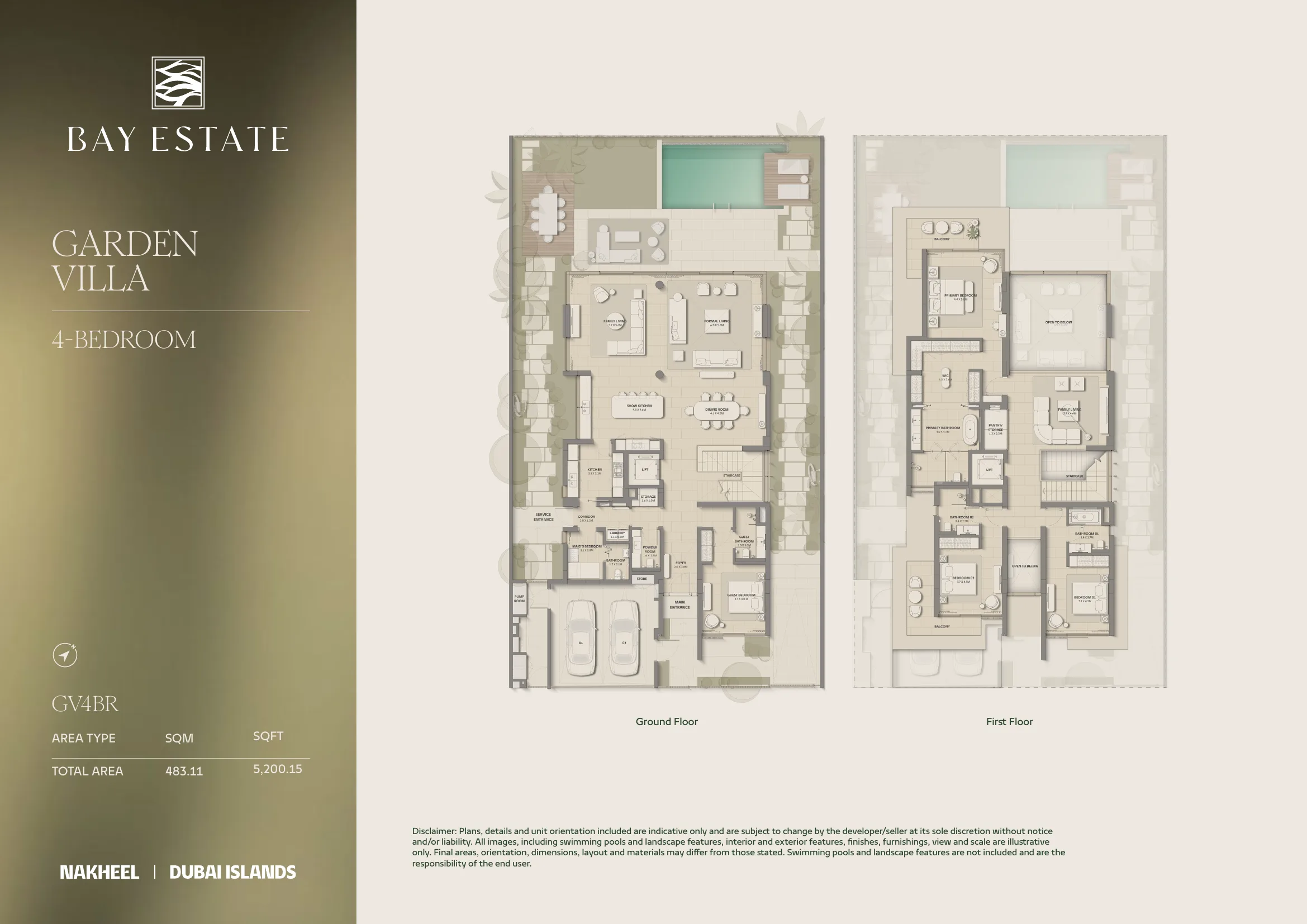 Garden Villa · GV4BR · 4-Bedroom · 5,200.15 sq ft floor plan