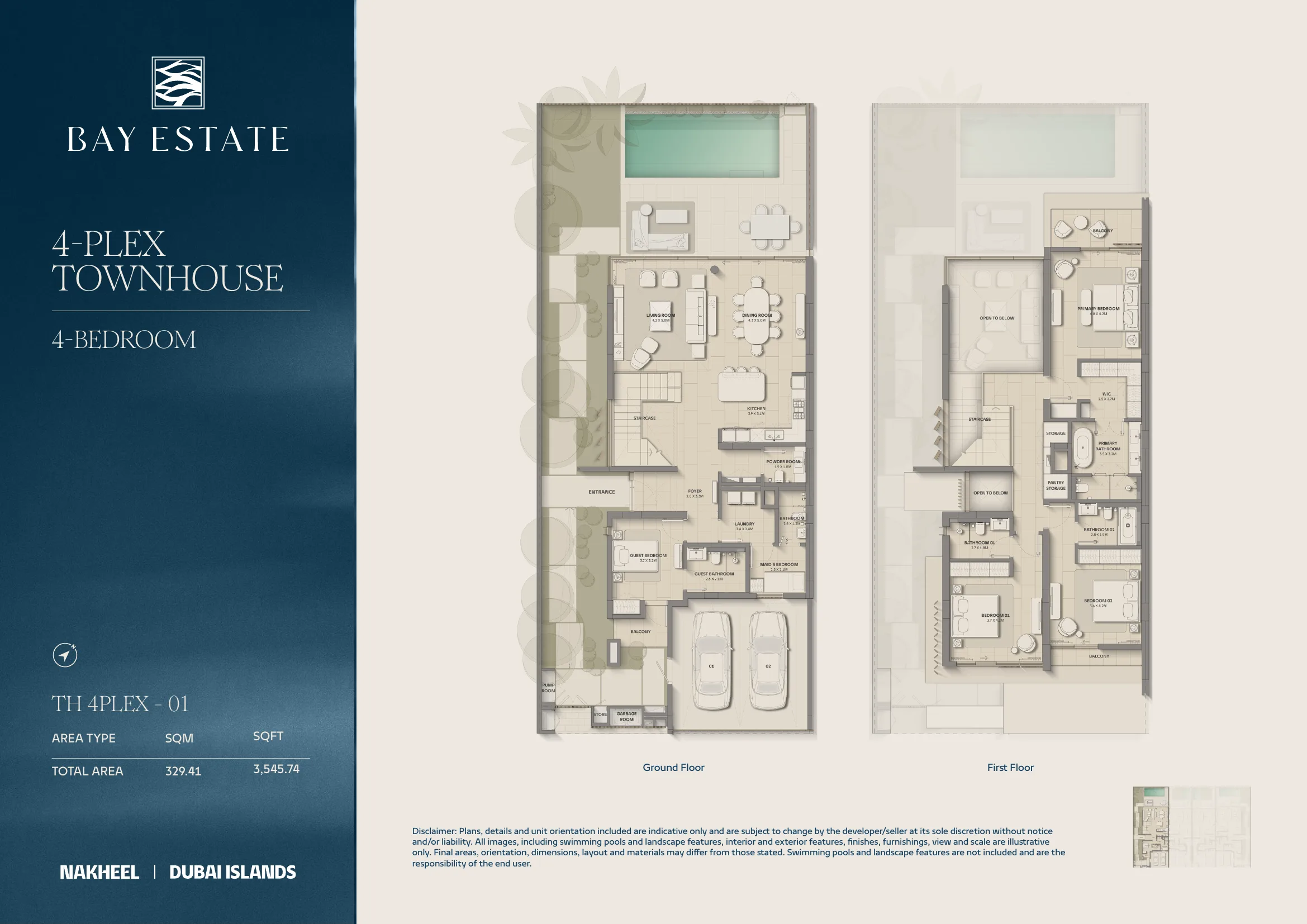 4-Plex · Type 01 · 4-Bedroom · 3,545.74 sq ft floor plan