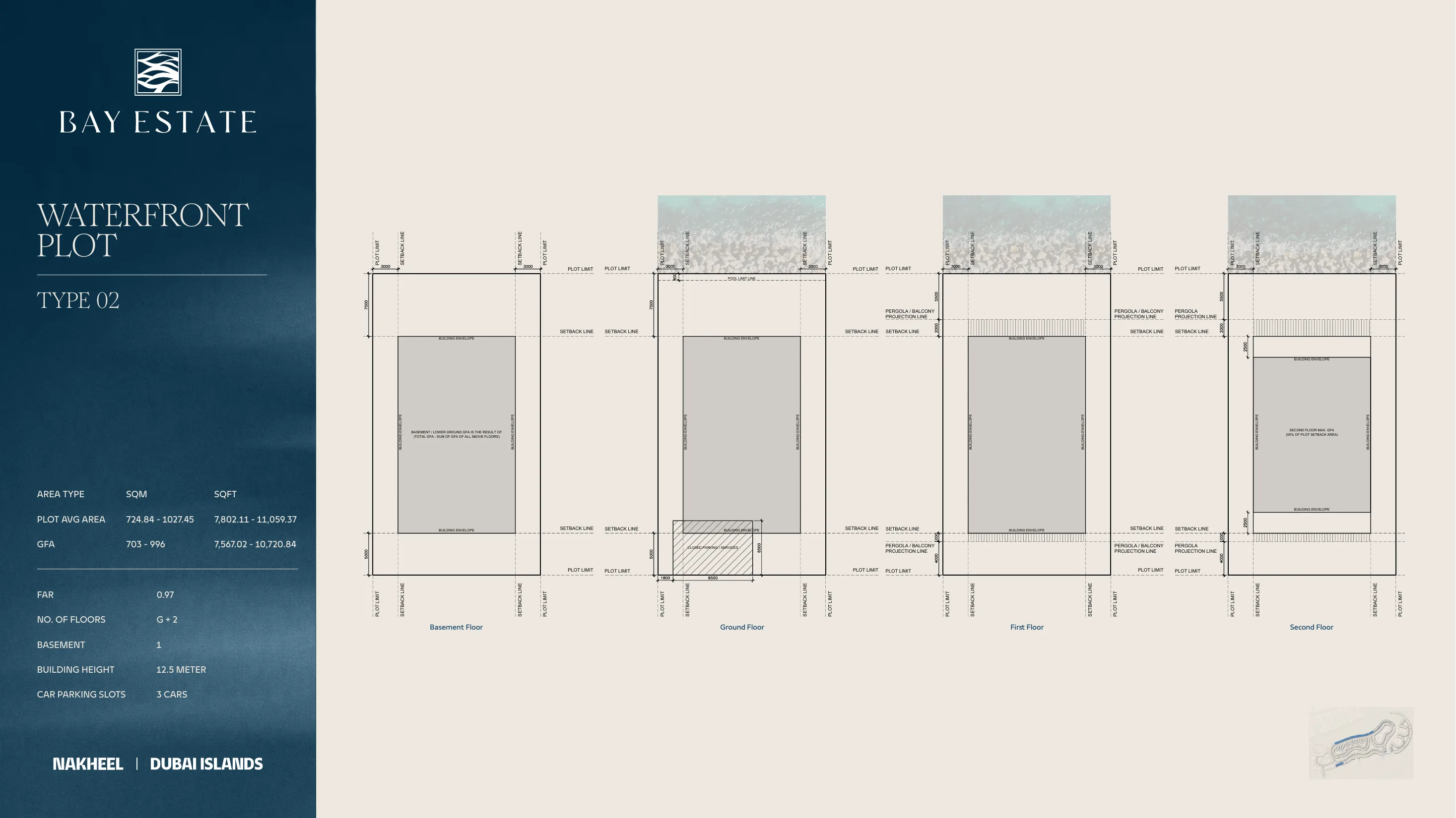 Waterfront Plot · Plot typologies floor plan